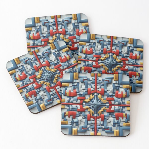 Item preview, Irregular Shaped Pattern Blocks of Bright Cheerful Red, Blue and Yellow designed and sold by Digital-Davinci.