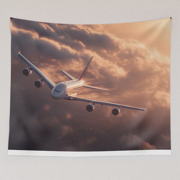 Item preview, Emirates A380 Leaving Contrails designed and sold by Skyframe Aviation.