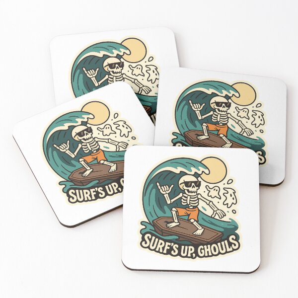 Item preview, Skeleton Surfer Halloween Beach  designed and sold by Cute-Nature.
