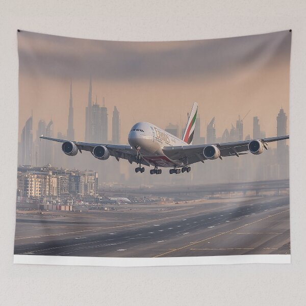 Item preview, Emirates A380 Landing designed and sold by Skyframe Aviation.
