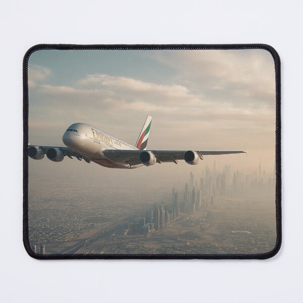 Item preview, Emirates A380 Banking Over the City designed and sold by Skyframe Aviation.