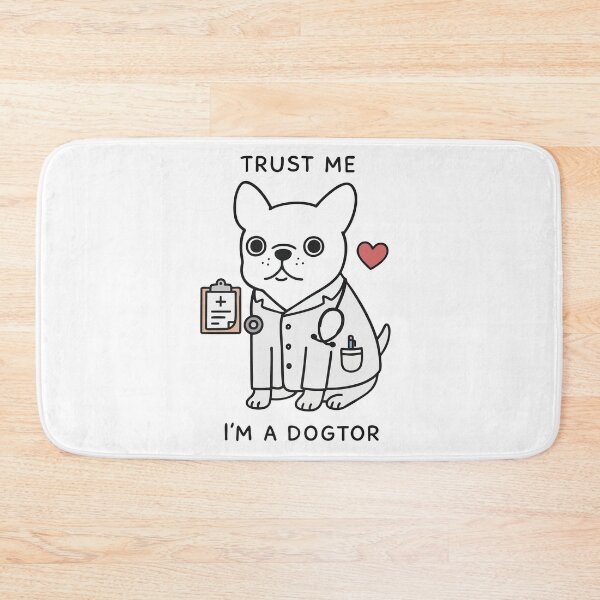 Item preview, Cute French Bulldog Doctor Pun Illustration – Trust Me I’m a Dogtor designed and sold by graphicnew.
