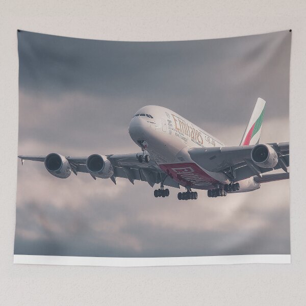 Item preview, Emirates A380 Over Farmland designed and sold by Skyframe Aviation.