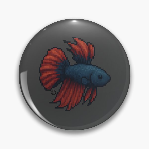 Item preview, Betta Fish - Pixel Art - 8bit graphics 16bit graphics - Retro Fish Art - Black Betta designed and sold by Kabuji Store.