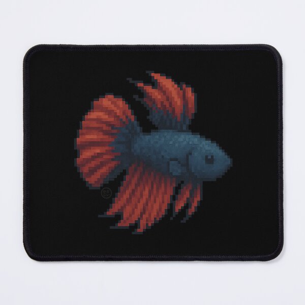 Item preview, Betta Fish - Pixel Art - 8bit graphics 16bit graphics - Retro Fish Art - Black Betta designed and sold by Kabuji Store.