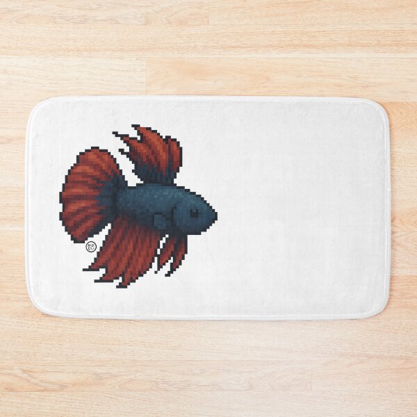Item preview, Betta Fish - Pixel Art - 8bit graphics 16bit graphics - Retro Fish Art - Black Betta designed and sold by Kabuji Store.