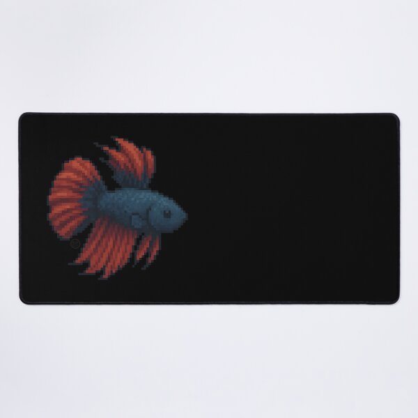 Item preview, Betta Fish - Pixel Art - 8bit graphics 16bit graphics - Retro Fish Art - Black Betta designed and sold by Kabuji Store.
