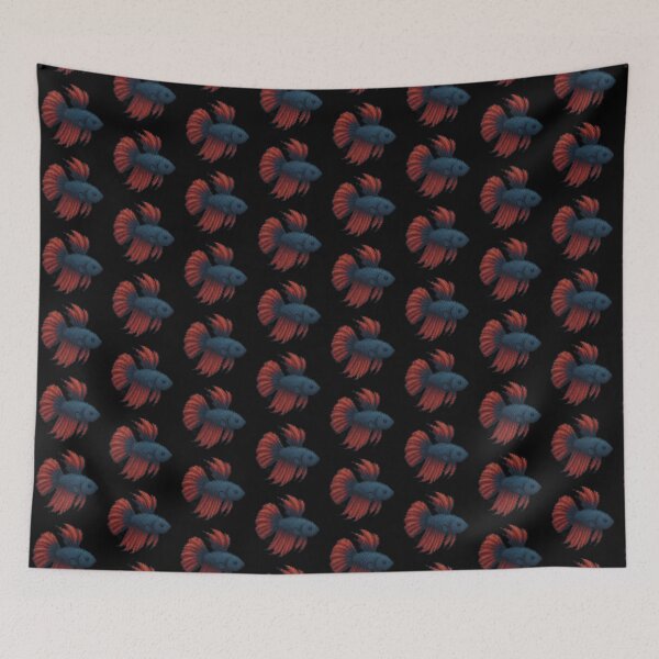 Item preview, Betta Fish - Pixel Art - 8bit graphics 16bit graphics - Retro Fish Art - Black Betta designed and sold by Kabuji Store.