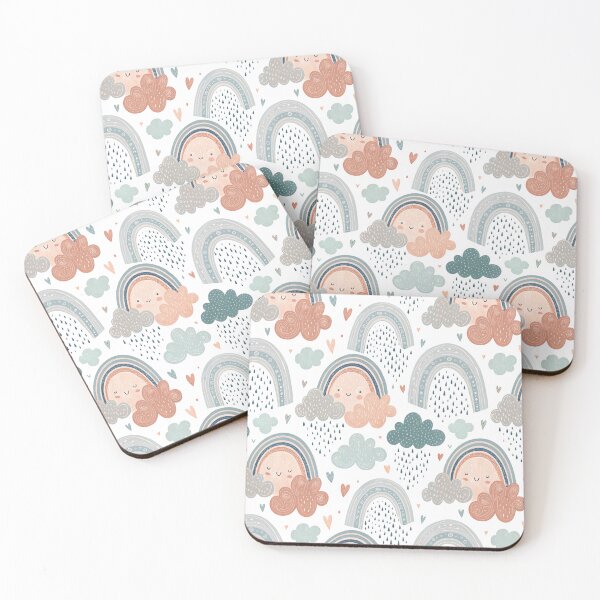 Item preview, A cutesy pattern of clouds and rainbows designed and sold by Merrylands Artshop.