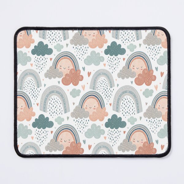 Item preview, A cutesy pattern of clouds and rainbows designed and sold by Merrylands Artshop.