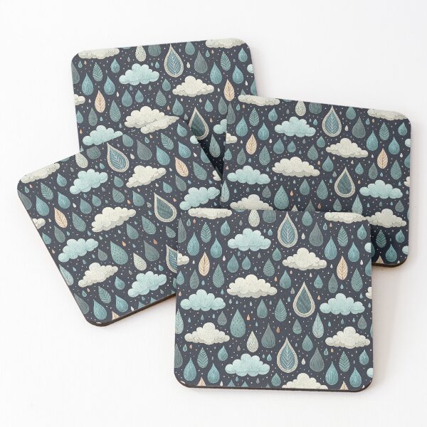 Item preview, A cute pattern of raining clouds designed and sold by Merrylands Artshop.