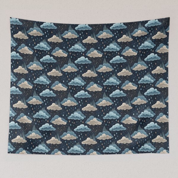 Item preview, A cute pattern of raining clouds in fall designed and sold by Merrylands Artshop.