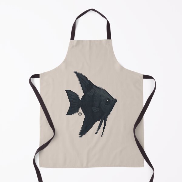 Item preview, Angel Fish - Pixel Art - 8bit graphics 16bit graphics - Retro Fish Art - Black Angelfish designed and sold by Kabuji Store.