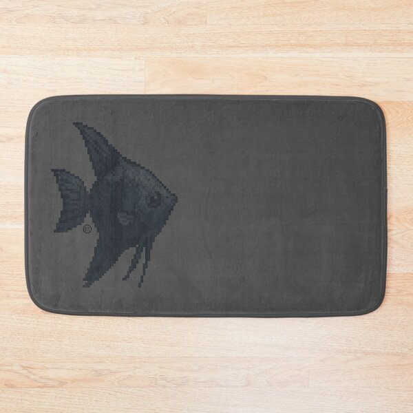 Item preview, Angel Fish - Pixel Art - 8bit graphics 16bit graphics - Retro Fish Art - Black Angelfish designed and sold by Kabuji Store.