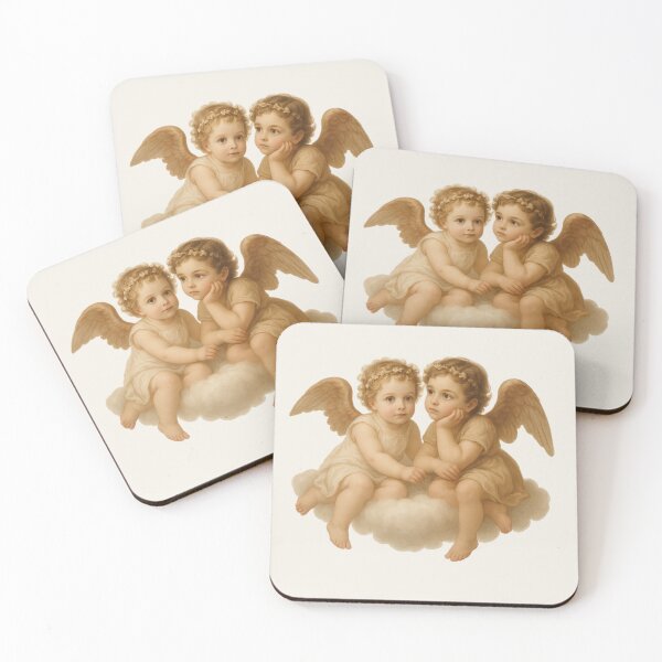Aperçu de l'œuvre Anges chérubins célestes sur un nuage – Design d'art Renaissance vintage créée et vendue par Broken Minimalister.