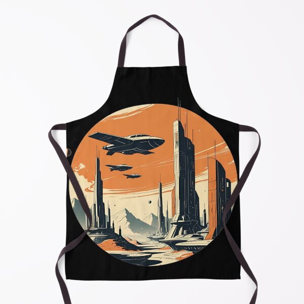 Item preview, Vintage Space Retro Sci-Fi City Planets Futuristic Starships designed and sold by SynizesisShop.