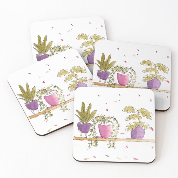 Item preview,  Books and plants on a shelf designed and sold by olga-b-draws.