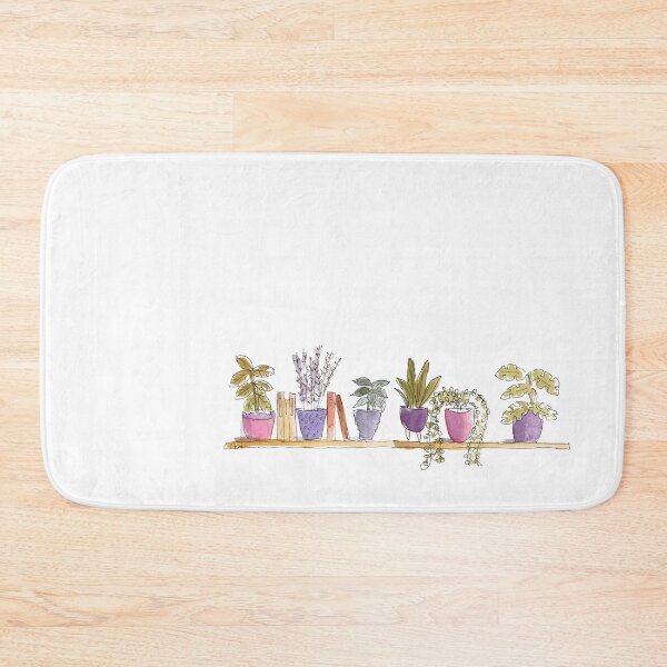 Item preview,  Books and plants on a shelf designed and sold by olga-b-draws.
