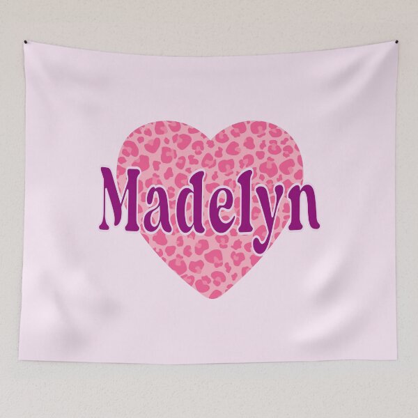 Item preview, Madelyn Name Pink Leopard Heart  designed and sold by Jeallan Designs.