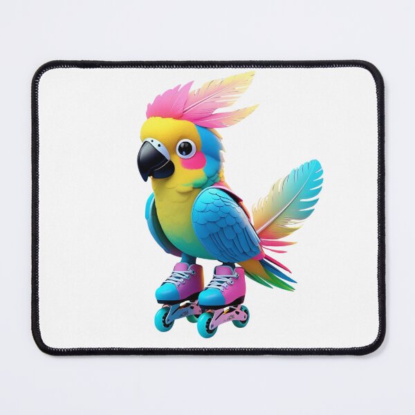 Item preview, Parrot on Roller Skates Clipart – Realistic Illustration designed and sold by BGHoneyPrints.