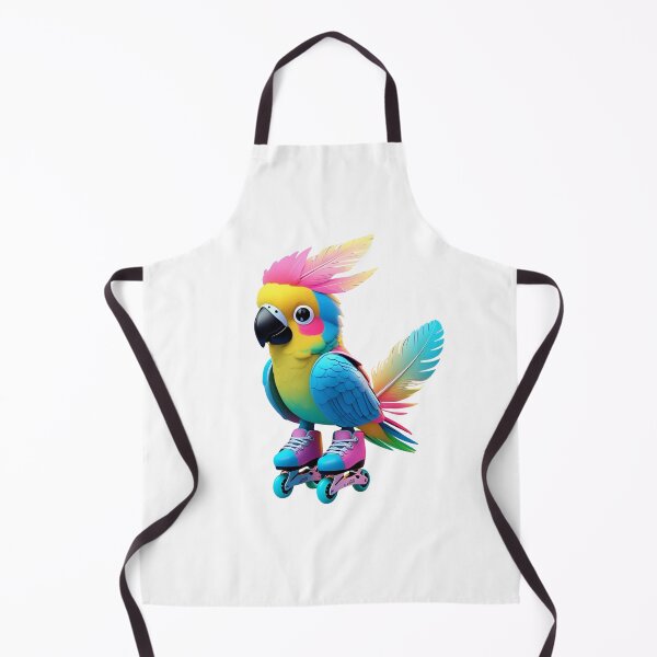Item preview, Parrot on Roller Skates Clipart – Realistic Illustration designed and sold by BGHoneyPrints.