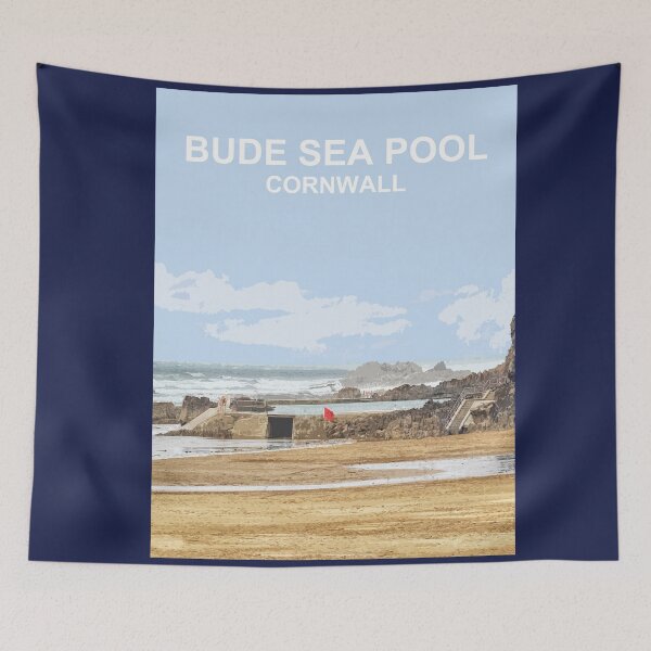 Item preview, Bude Cornwall.  Cornish gift Kernow Travel location poster designed and sold by BarbaraGlebska.