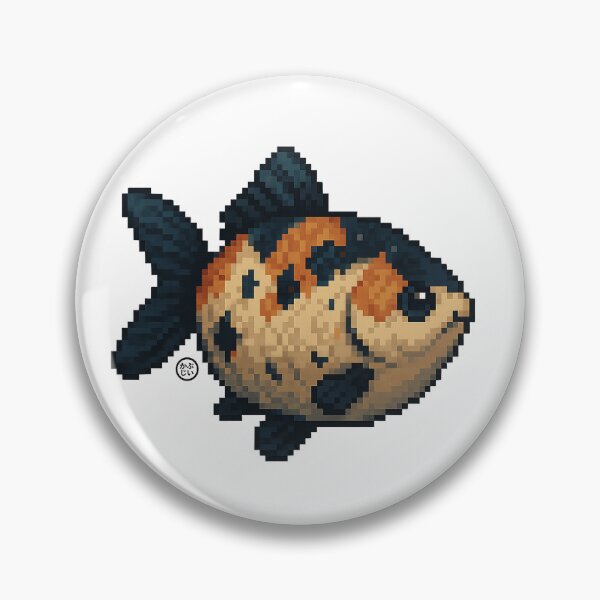 Item preview, Goldfish - Shubunkin Goldfish- Pixel Art - 8bit graphics 16bit graphics - Retro Fish Art designed and sold by Kabuji Store.