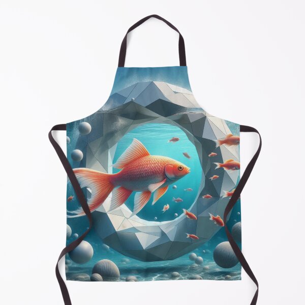 Item preview, Surreal Fish Swimming Through Geometric Portal – Abstract Ocean Design designed and sold by ashokreddy343.