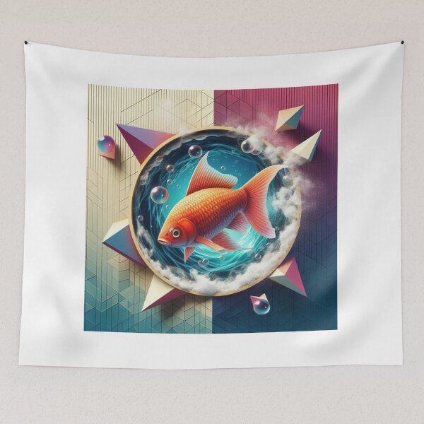 Item preview, Surreal Fish & Portal – Abstract Dream Art designed and sold by ashokreddy343.