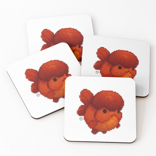 Item preview, Goldfish - Chunky Art - Retro Fish Art - Orange Oranda Goldfish - Red Oranda designed and sold by Kabuji Store.