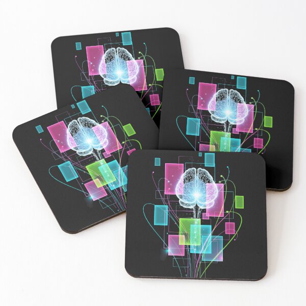 Item preview, Futuristic colorful digital brain with blocks designed and sold by AFernandesDSG.