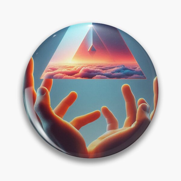 Item preview, Surreal Hands Holding Floating Triangle – Abstract Geometry Art designed and sold by ashokreddy343.