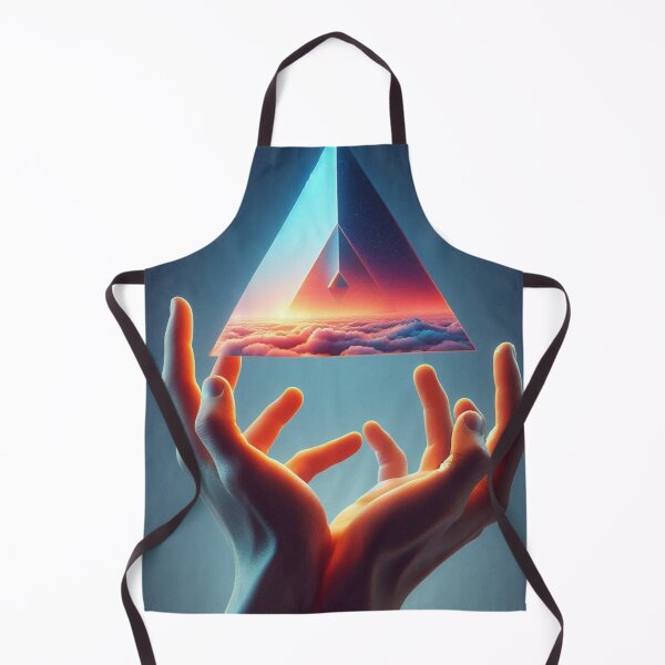 Item preview, Surreal Hands Holding Floating Triangle – Abstract Geometry Art designed and sold by ashokreddy343.