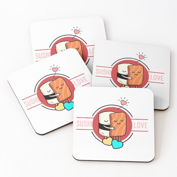 Item preview, Cute Sushi Love Hug Cartoon – Funny Japanese Food Art designed and sold by graphicnew.