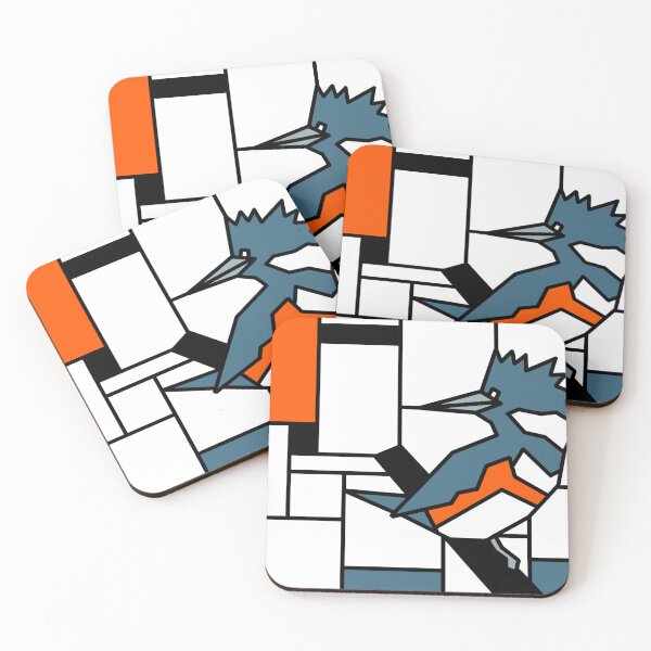 Item preview, Mondrian Belted Kingfisher designed and sold by CCArtPrints.