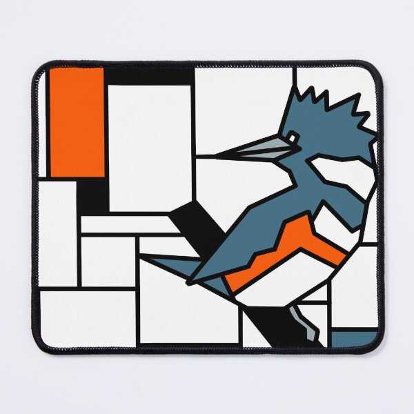 Item preview, Mondrian Belted Kingfisher designed and sold by CCArtPrints.