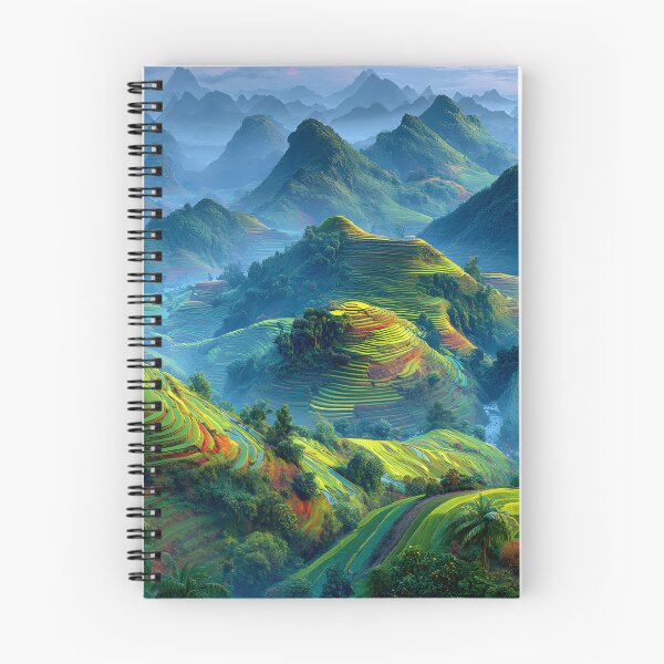 Item preview, Lush Terraced Mountainside Landscape at Dawn's Light designed and sold by Artessie.