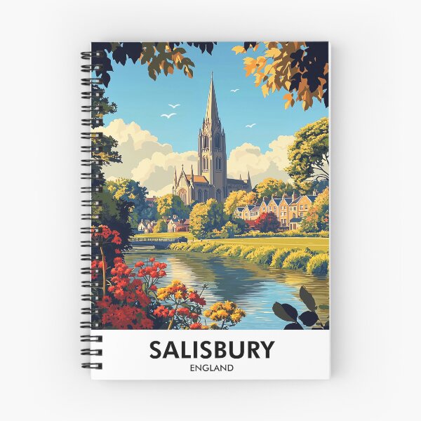 Item preview, Salisbury England Retro Travel Print designed and sold by HomeLivingCo.