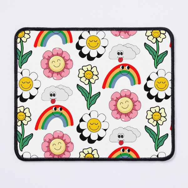 Item preview, Five stickers rainbow, smiling cloud, three sleeping flowers. designed and sold by Lov Verman.
