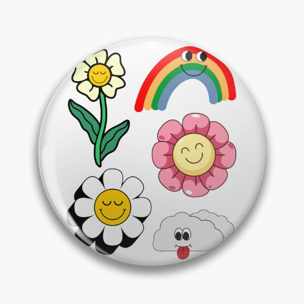 Item preview, Five stickers rainbow, smiling cloud, three sleeping flowers. designed and sold by Lov Verman.