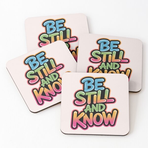 Item preview, Be Still and Know – Graffiti Christian Quote Art designed and sold by  KnitLuv.