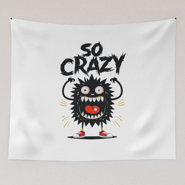Item preview, "So Crazy" Funny Spiky Monster T-Shirt - Cartoon Character with Big Smile & Red Shoes designed and sold by Colorful-Garden.
