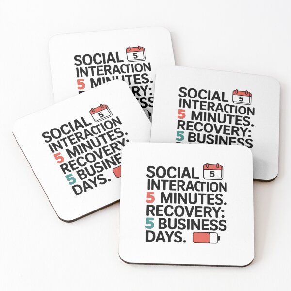 Item preview, Funny Introvert Quote | Social Interaction 5 Minutes, Recovery 5 Business Days designed and sold by Okada's t-shirts & accessories.