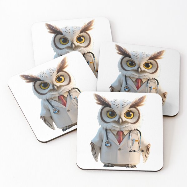 Item preview, Owl Doctor in White Coat with Stethoscope designed and sold by BGHoneyPrints.