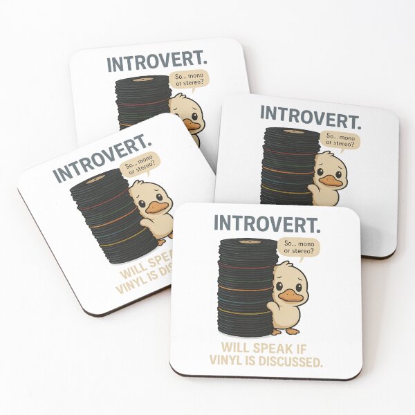 Item preview, Introvert Duck Vinyl Records Funny Music Lover Design designed and sold by TeeTimeTreasure.