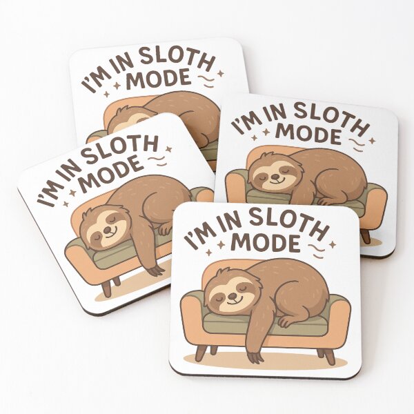 Item preview, I’m in Sloth Mode Funny Cute Sloth Sleeping on Sofa Illustration designed and sold by Tropical art.