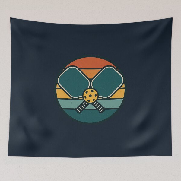 Item preview, Retro Pickleball Sunset Badge Logo designed and sold by Bratak.
