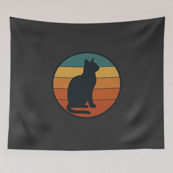 Item preview, Retro Sunset Cat Silhouette – Vintage 70s Style designed and sold by Bratak.