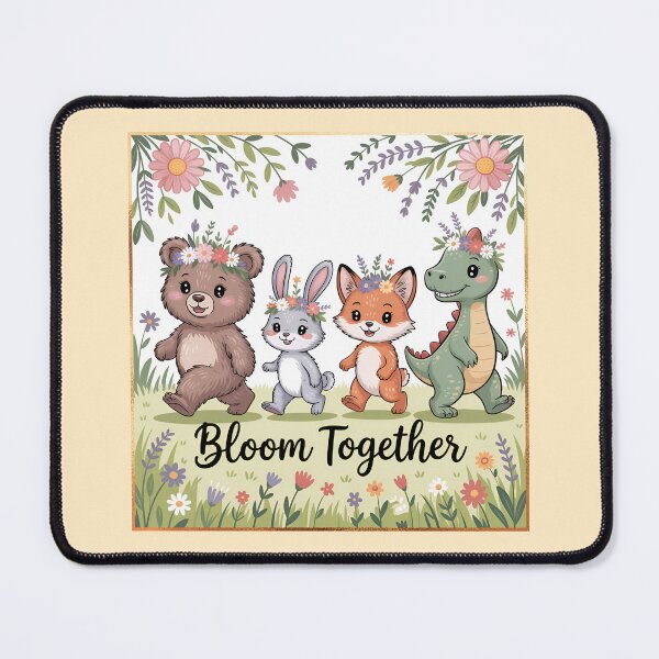 Item preview, Bloom Together Cute Animal Friends & Floral Wreath Design designed and sold by NewAspect.