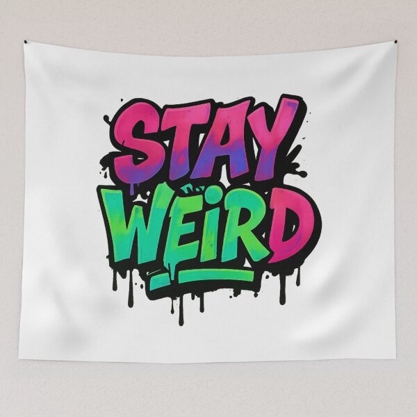 Item preview, Stay Weird Graffiti Art – Bold Street Style Typography Sticker & T-Shirt Design designed and sold by RouniBoutique.